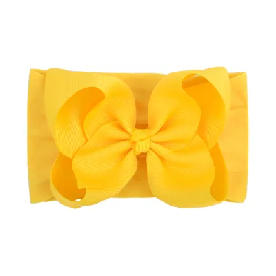 Children Kids Baby Fashion Solid Color Bowknot Plaid Headband