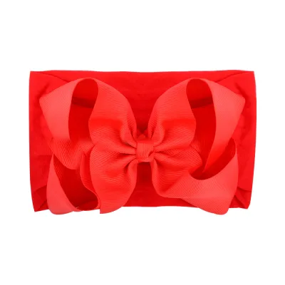 Children Kids Baby Fashion Solid Color Bowknot Plaid Headband