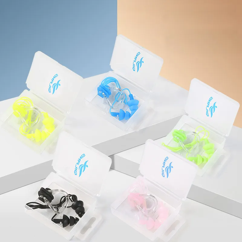 Children Anti-Water Anti-Noise Silicone Nose Clip Earplug Set