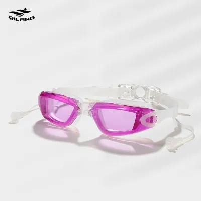Neutral Simple High-Definition Plain Waterproof Anti-Fog Swimming Goggles
