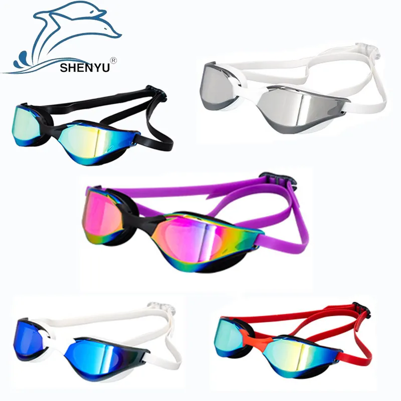 Unisex Fashion Electroplating Anti-Fog Silicone Anti-Ultraviolet Swimming Glasses