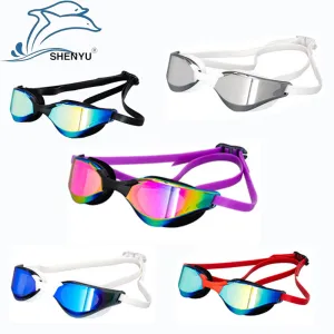 Unisex Fashion Electroplating Anti-Fog Silicone Anti-Ultraviolet Swimming Glasses