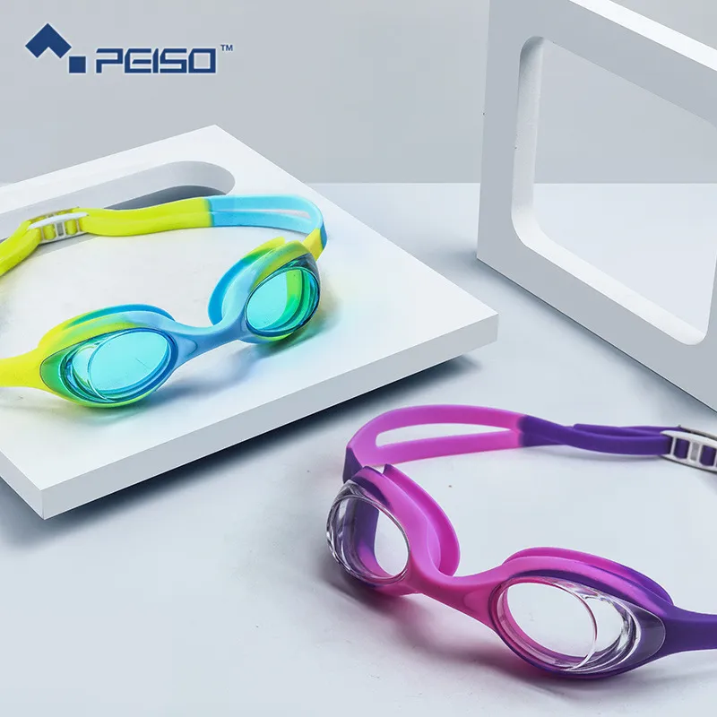 Kids Fashion Anti-Fog Silicone One-Piece Swimming Goggles