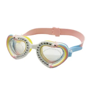 Children Cartoon Diamond Heart Anti-Fog UV Protection Swimming Glasses