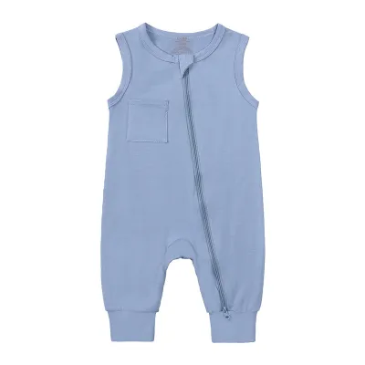 Baby Toddlers Newborn Unisex Casual Basic Sleeveless Zipper Romper