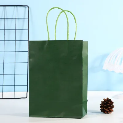 Candy Color Kraft Paper Storage Packaging Bag Garment Accessories Shopping Bags