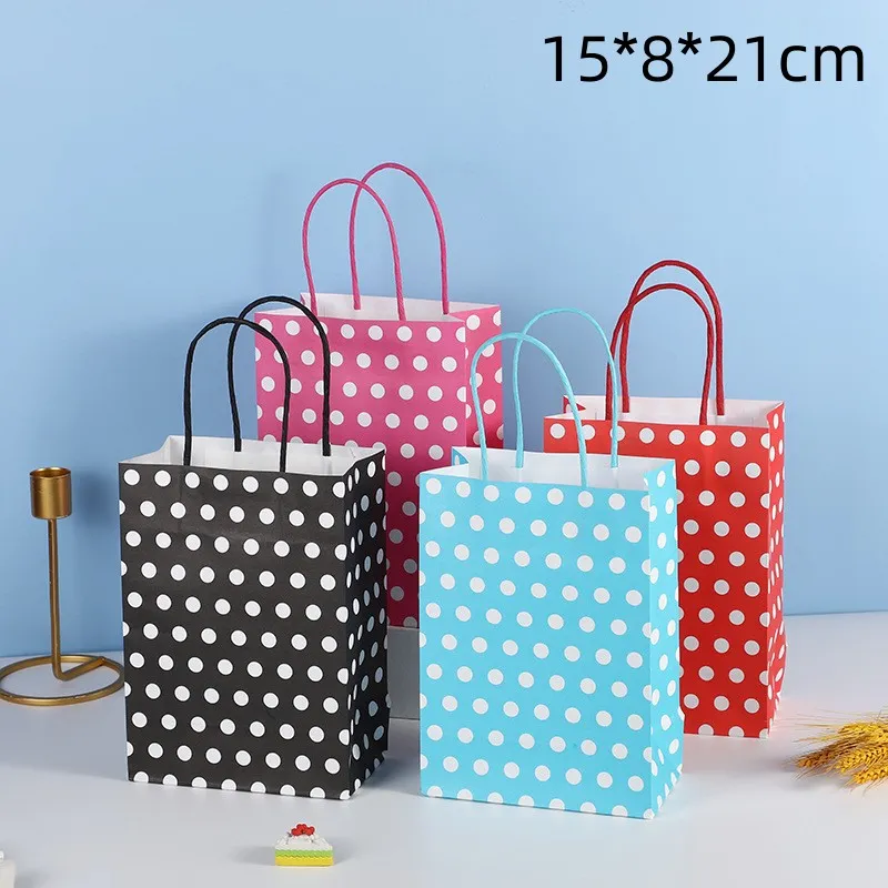 Fashion Dot Pattern Paper Shopping Bag Storage Packaging Bag Garment Accessories