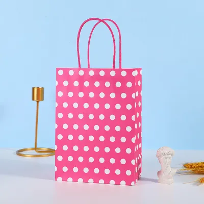 Fashion Dot Pattern Paper Shopping Bag Storage Packaging Bag Garment Accessories