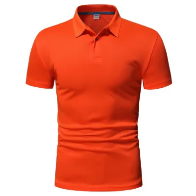 Men's Casual Solid Color Asymmetrical Short Sleeve Polo Shirt