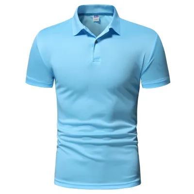 Men's Casual Solid Color Asymmetrical Short Sleeve Polo Shirt
