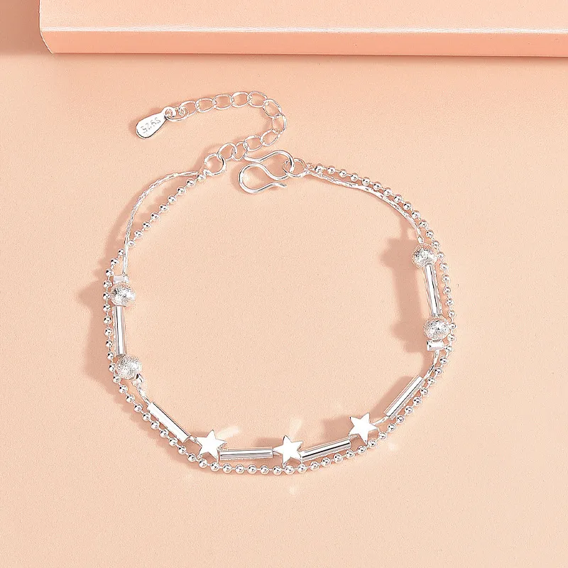 Women's Fashion Simple Star Beads Double Layer Bracelet