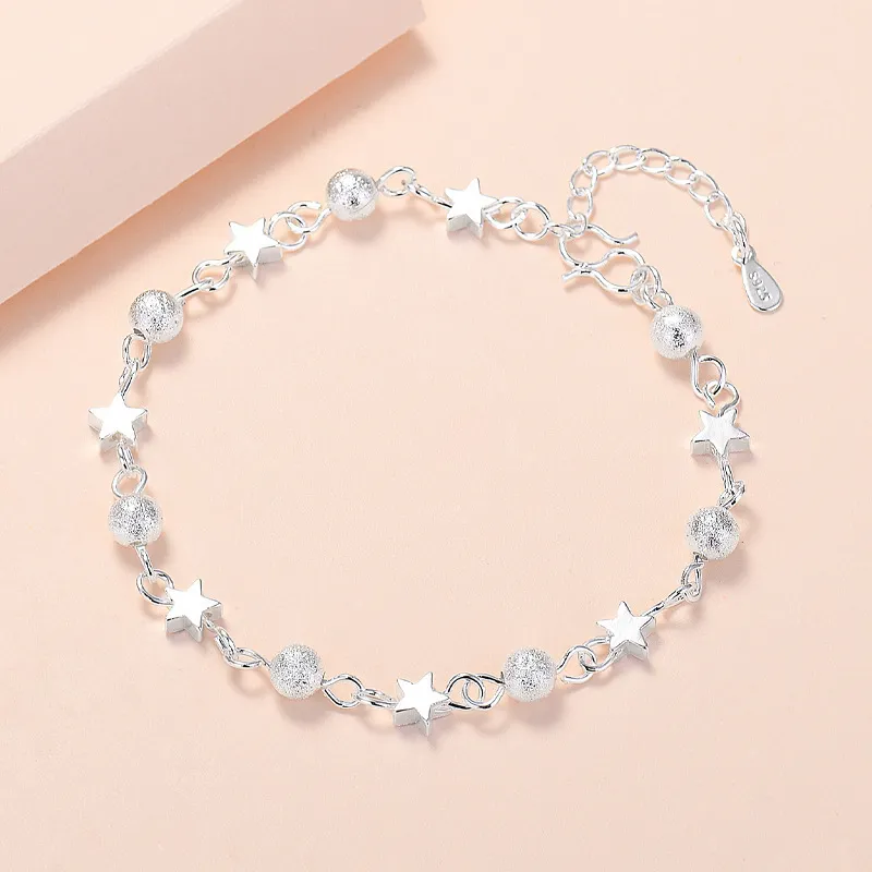 Women Fashion Simple Star Beads Copper Bracelet