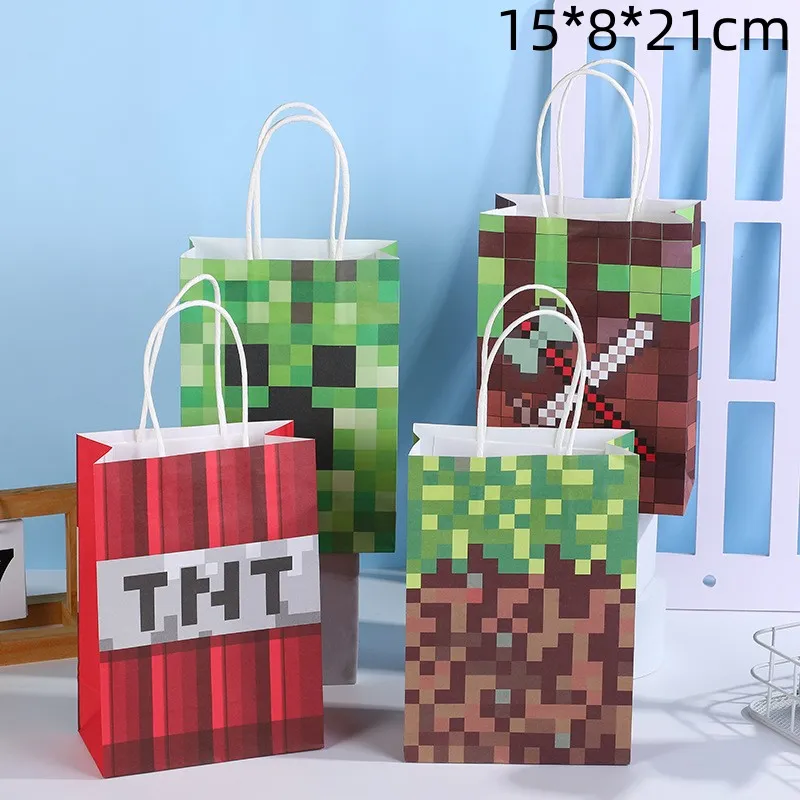 Alphabet Pixel Theme Reusable Tote Shopping Bag for Garment Accessories