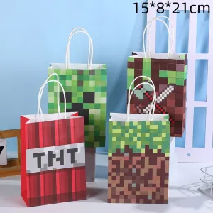 Alphabet Pixel Theme Reusable Tote Shopping Bag for Garment Accessories