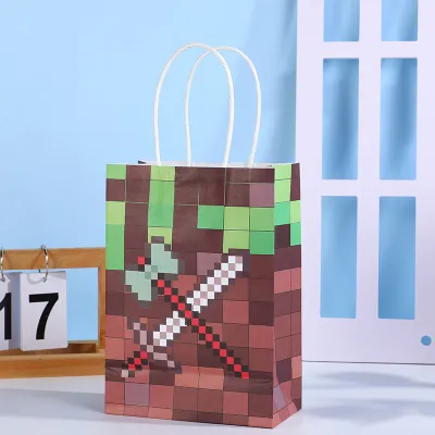 Alphabet Pixel Theme Reusable Tote Shopping Bag for Garment Accessories