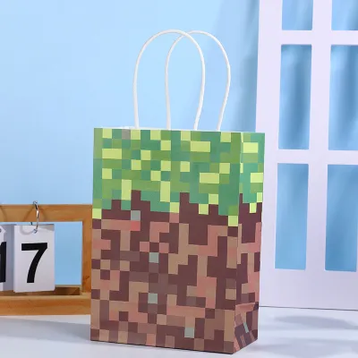 Alphabet Pixel Theme Reusable Tote Shopping Bag for Garment Accessories