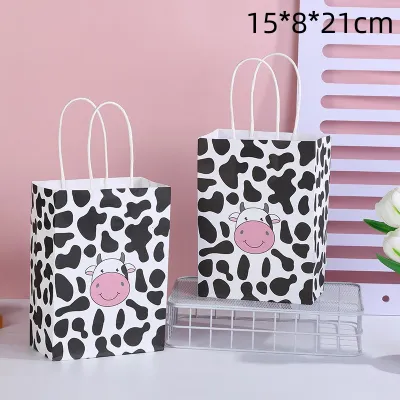 Cartoon Black White Cow Print Storage Packaging Bag Garment Accessories