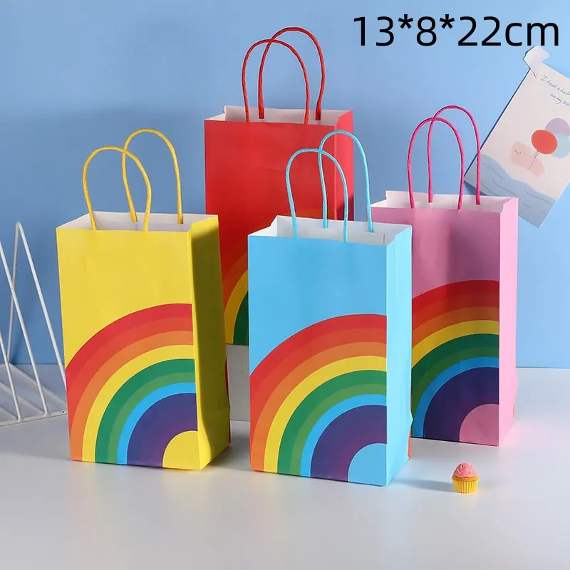 Fashion Rainbow Print Storage Packaging Shopping Bags for Garment Accessories