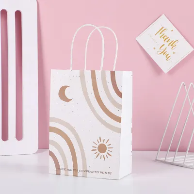 Fashion Simple Printed Handle Storage Shopping Bags Garment Accessories