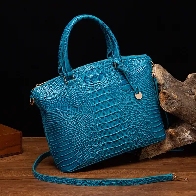 Women Retro Crocodile Pattern Large Capacity Tote Bag