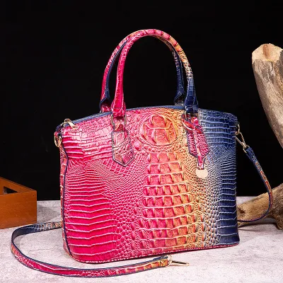 Women Retro Crocodile Pattern Large Capacity Tote Bag