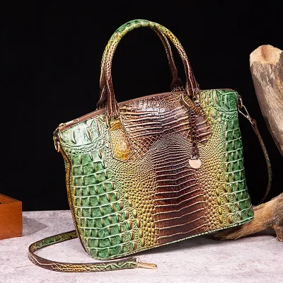 Women Retro Crocodile Pattern Large Capacity Tote Bag