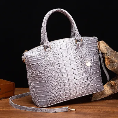 Women Retro Crocodile Pattern Large Capacity Tote Bag