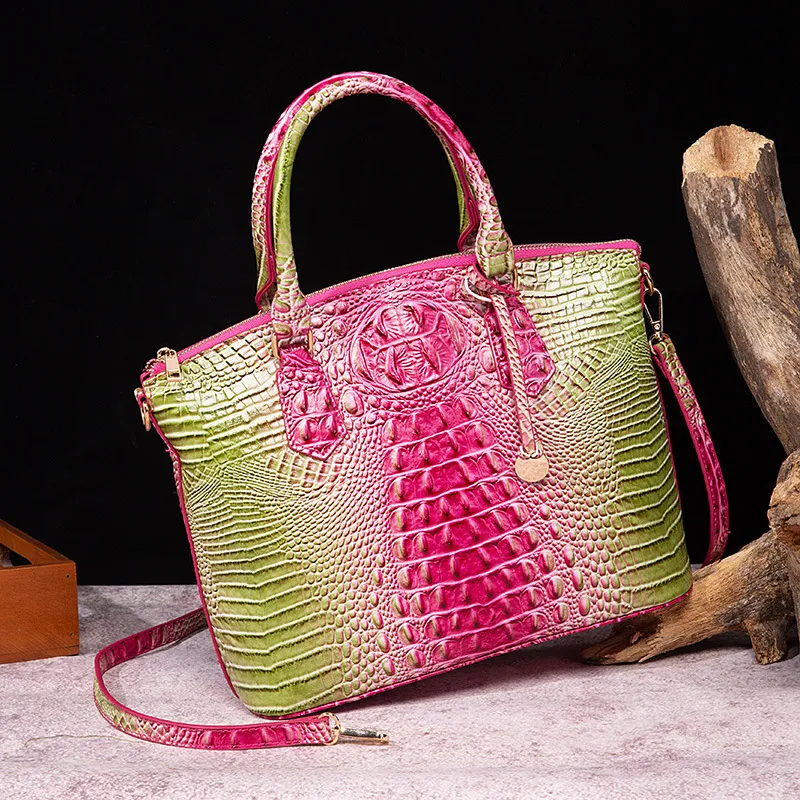 Women Retro Crocodile Pattern Large Capacity Tote Bag