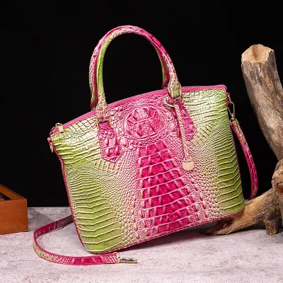 Women Retro Crocodile Pattern Large Capacity Tote Bag