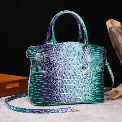 Women Retro Crocodile Pattern Large Capacity Tote Bag