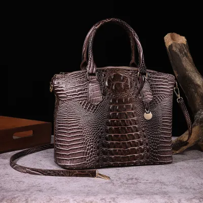 Women Retro Crocodile Pattern Large Capacity Tote Bag