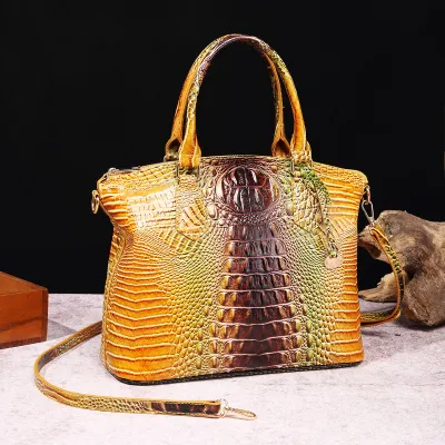 Women Retro Crocodile Pattern Large Capacity Tote Bag