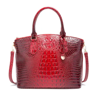 Women Retro Crocodile Pattern Large Capacity Tote Bag