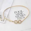 Gold Round Buckle Spring Chain