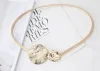 Gold Large And Small Round Plate Buckle Spring Chain