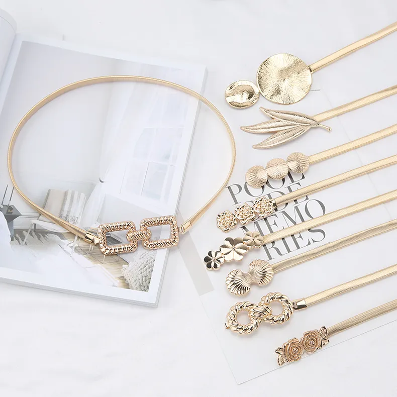 Women Fashion Metal Elastic Waist Chain Belt