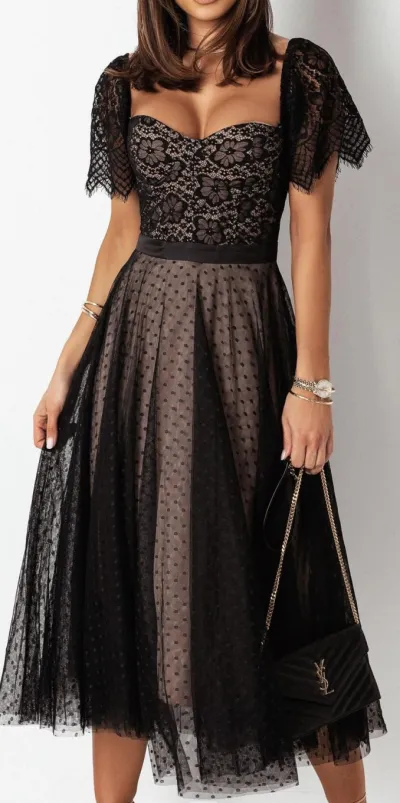 Women Backless High Waist Sexy Party Lace Dress