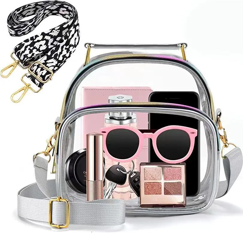 Women Casual Laser Transparent Messenger Cosmetic Bag