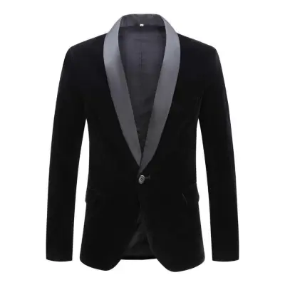 Men's Slim Fit Wedding Suit with Pocket Decoration