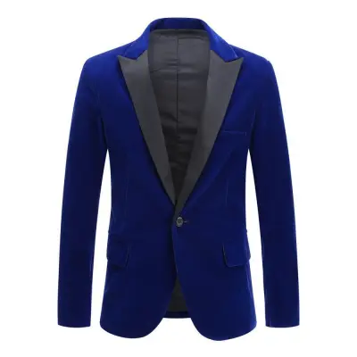 Men's Slim Fit Wedding Suit with Pocket Decoration