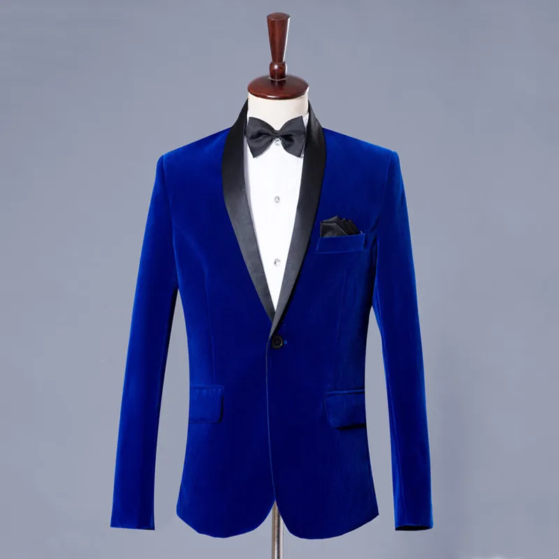 Men's Slim Fit Wedding Suit with Pocket Decoration