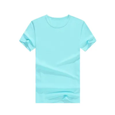 Men Casual Quick-Drying Solid Color Round Neck Short-Sleeved T-Shirt