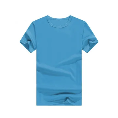 Men Casual Quick-Drying Solid Color Round Neck Short-Sleeved T-Shirt