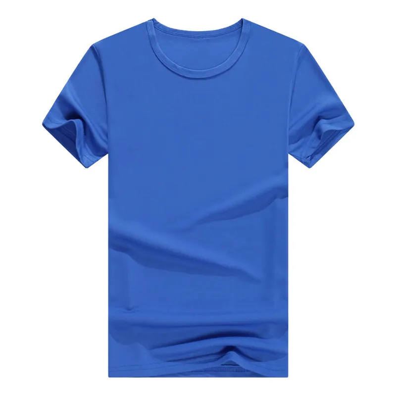 Men Casual Quick-Drying Solid Color Round Neck Short-Sleeved T-Shirt