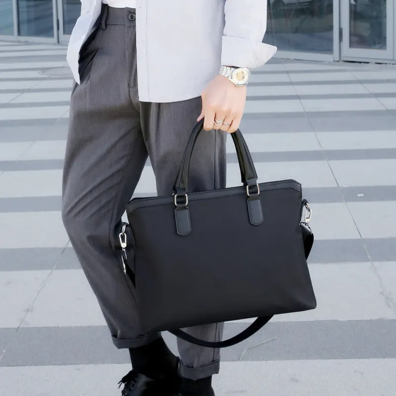 Men's Business Oxford Cloth Handbag Briefcase With Geometric Pattern