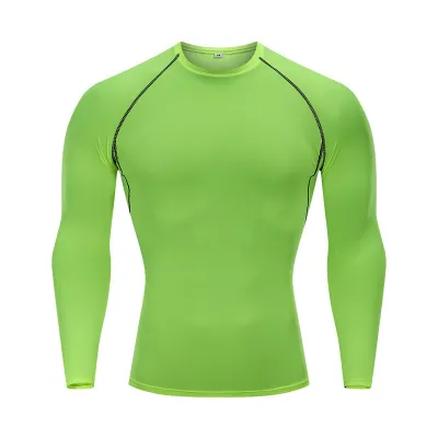 Men Fashion Solid Color Tight Breathable Long Sleeve Milk Fiber Top