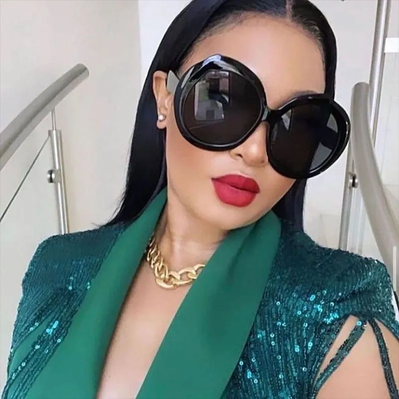 Women Fashion Round Full Frame Sunglasses PC AC