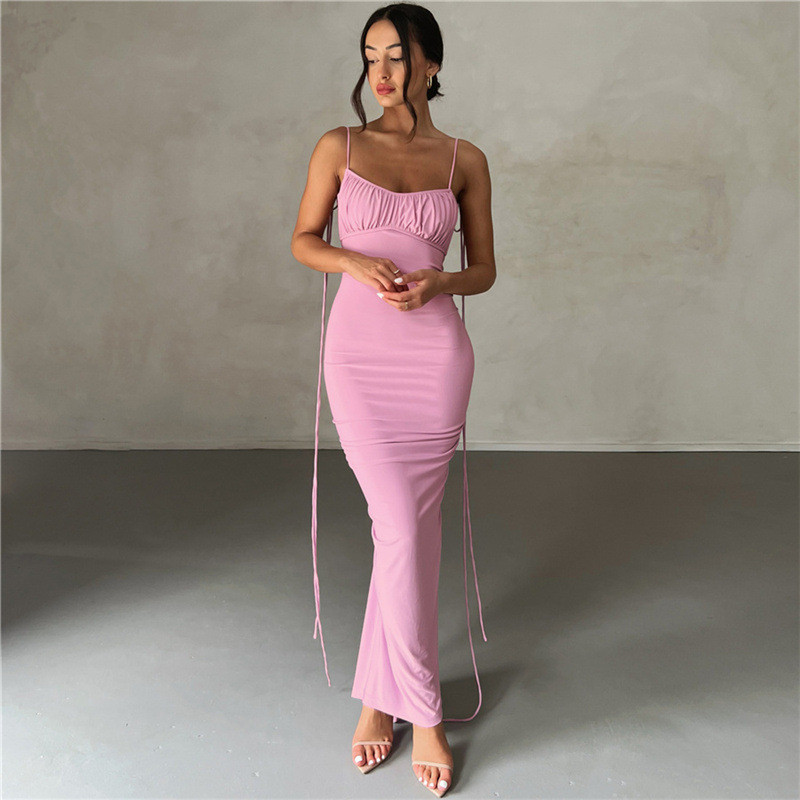 【GLOWNY】★韓国人気★ TIFFANY BACKLESS DRESS ★ 2 COLOR GLOWNY】☆韓国人気☆ TIFFANY BACKLESS DRESS ☆ 2 COLOR