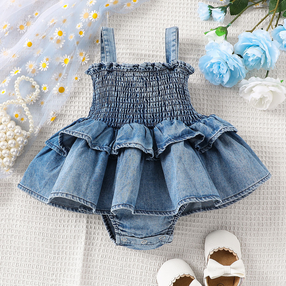 White Dahlia Denim Dresses for Girls | Denim Dresses for Kids Girls | Kids  Party Dress for Girls | Two-Piece Set for Girls | Baby Girl Blue Dress | :  Amazon.in: Clothing & Accessories