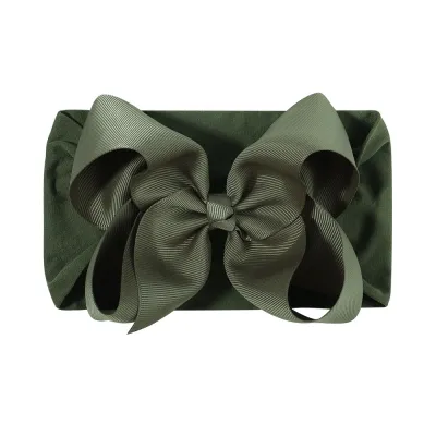 Children Kids Baby Girls Plaid Bowknot Elastic Headband Hair Accessories